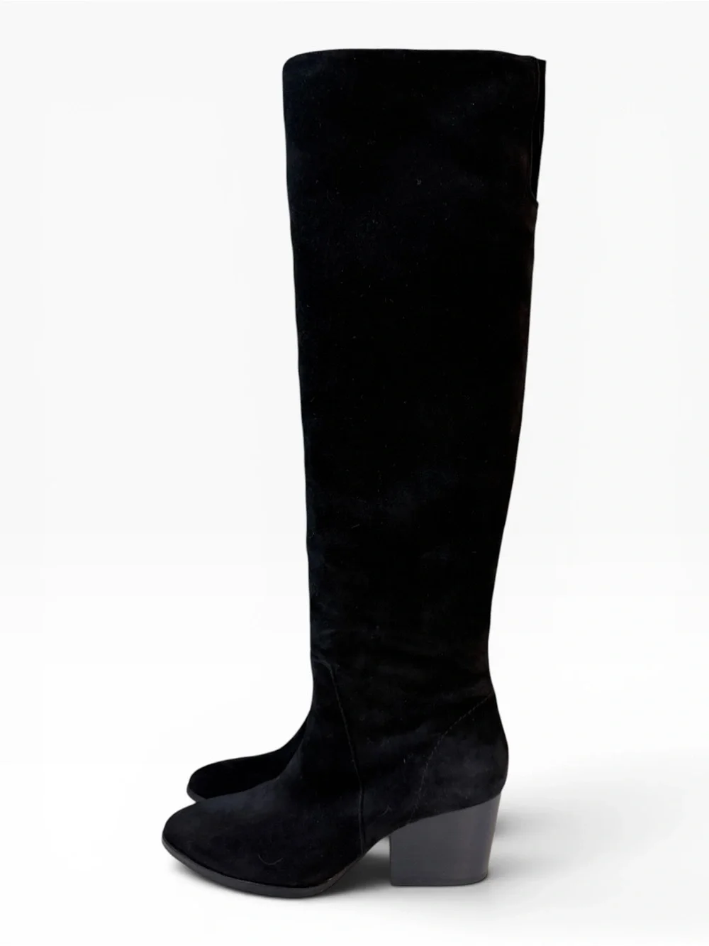 Vince Camuto Nestel Knee High Suede Heeled Boots Black Size 7